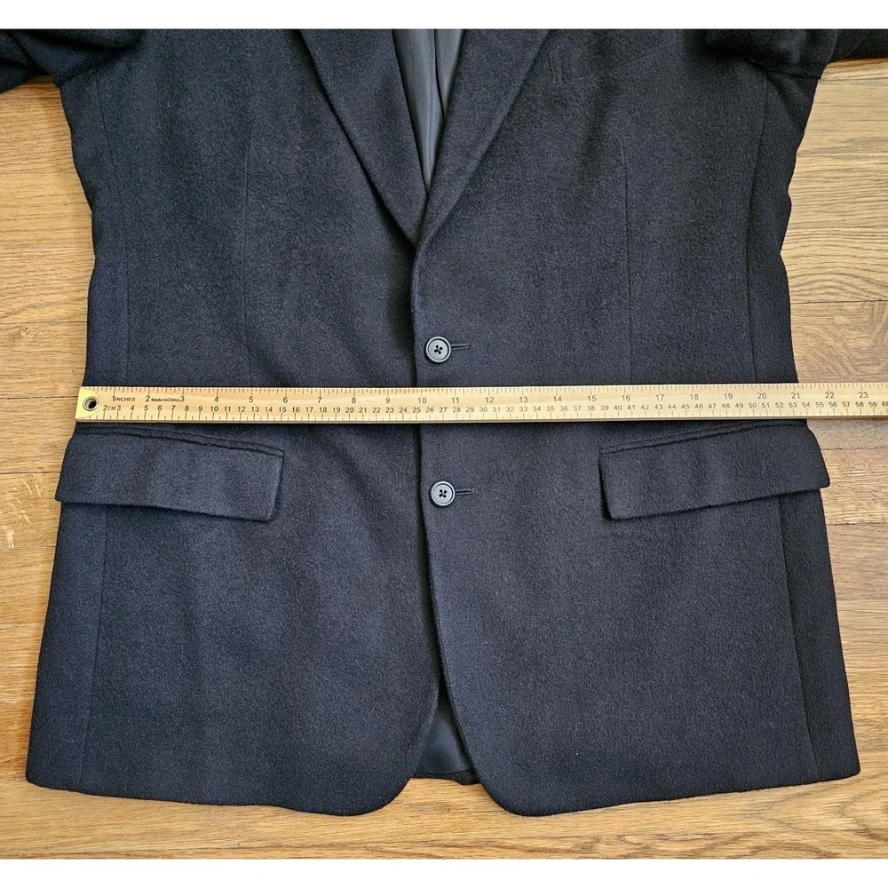 Vintage Polo Ralph Lauren Blazer Men 43L Black Camel Hair Sport Coat Made in USA